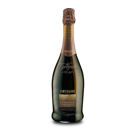 Вино ігристе 0,75 л CORTIGIANO Prosecco сухе біле 11% об скл/пл Італія